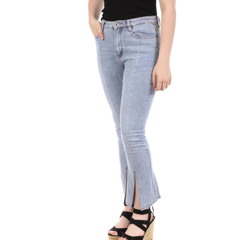 Jean Bleu Clair Femme Monday Premium Droit Fendu