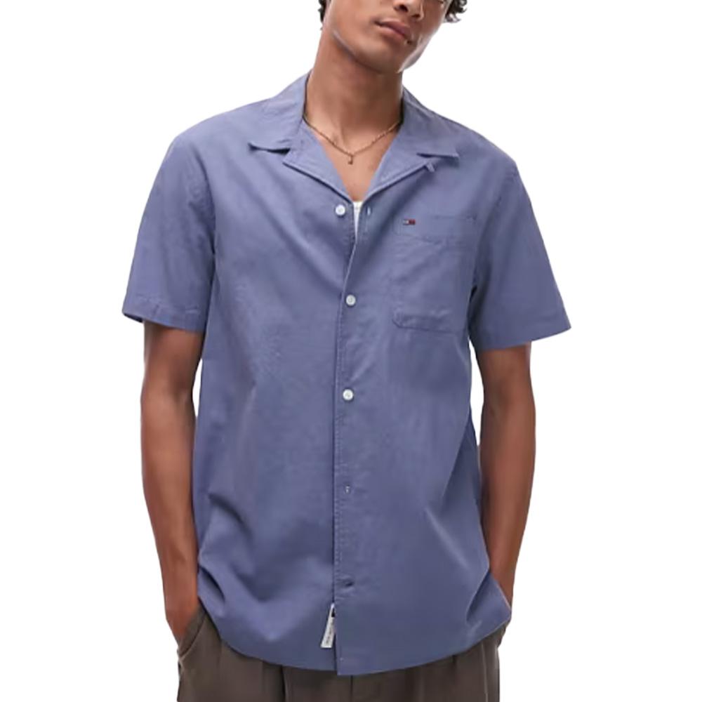 Chemisette Marine Homme Tommy Hilfiger Linen Blend Camp-aruba pas cher