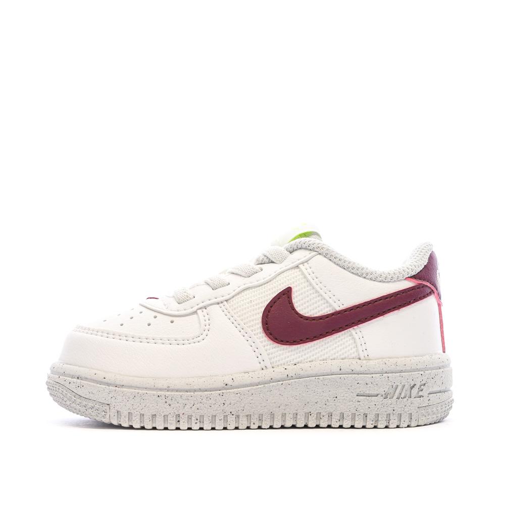 Baskets Blanche Bordeaux Fille Nike Force 1 Crater Classic