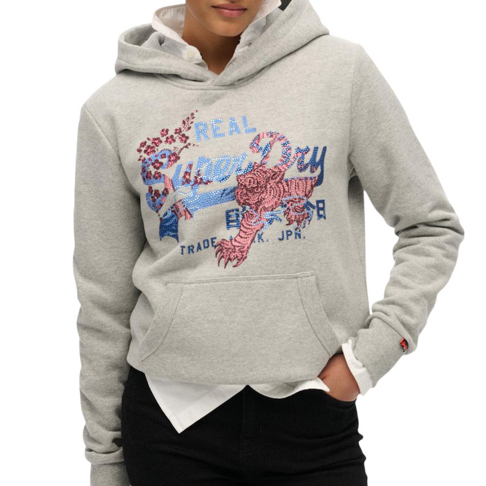 Sweat Gris Femme Superdry Tokyo pas cher
