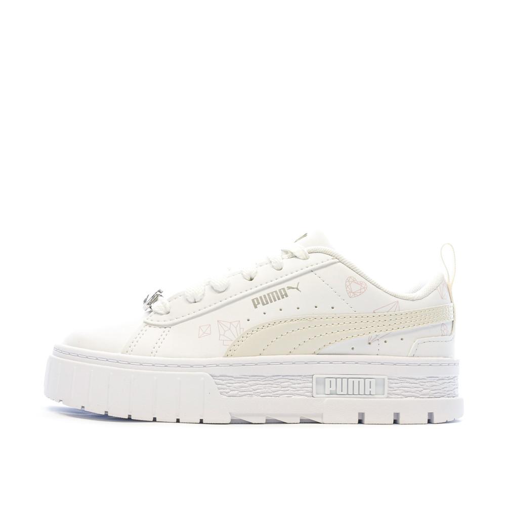 Baskets Blanche/Beige Fille Puma Mayze pas cher