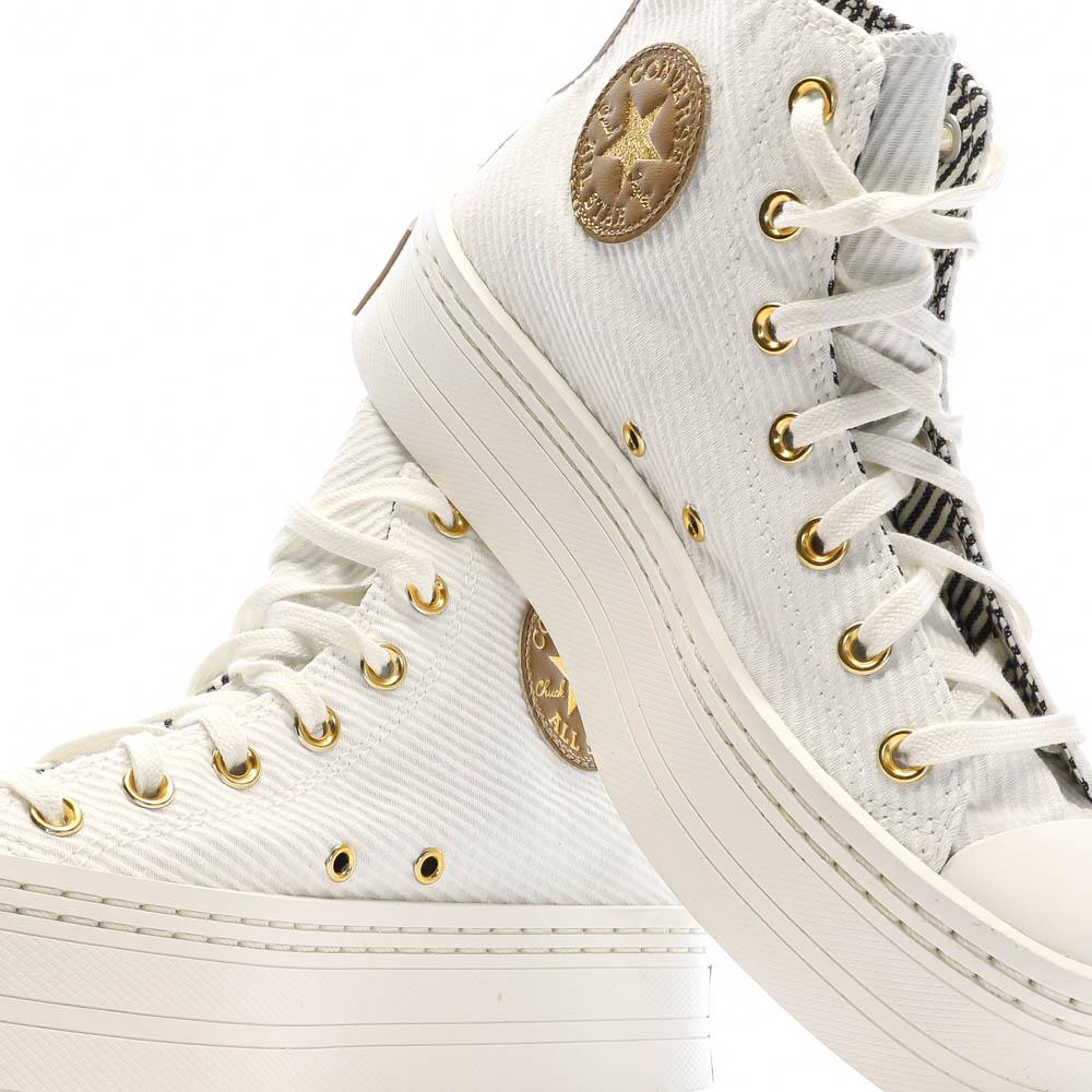 Baskets Blanc/Doré Femme Converse All Star Modern Lift Platform vue 7