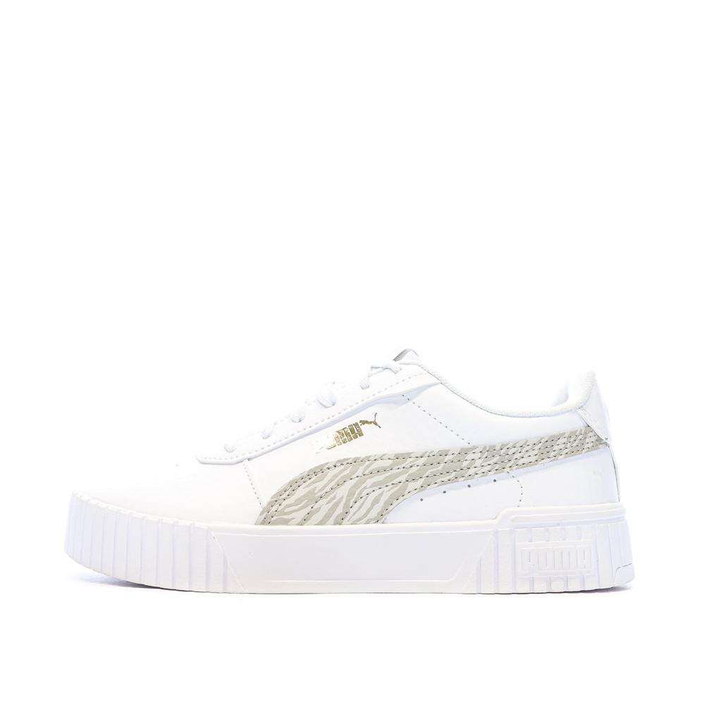 Baskets Blanc/Beige Femme Puma Carina 2.0 Zebra pas cher