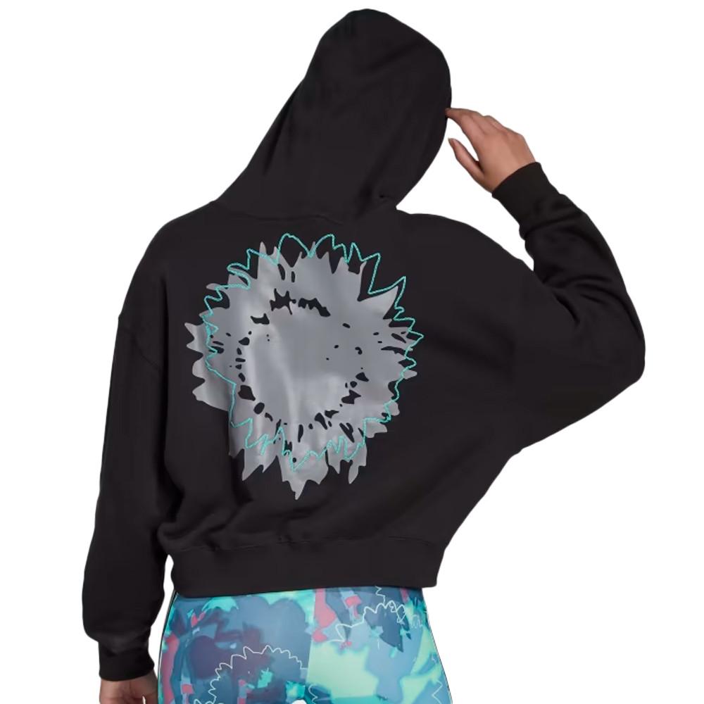 Sweat Noir Femme Adidas Hoodie HC4591 vue 2