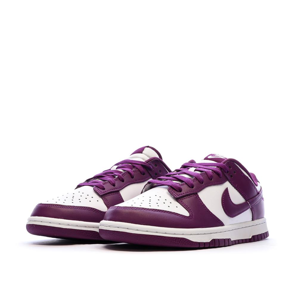Dunk Low Baskets Blanches/Violettes Homme Nike vue 6