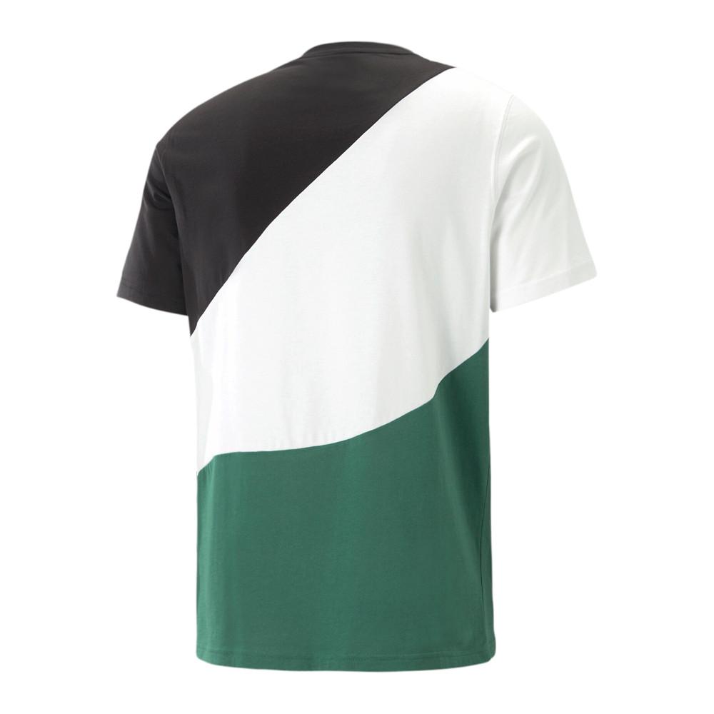 T-shirt Blanc/Noir/Vert Homme Puma Power Cat vue 2