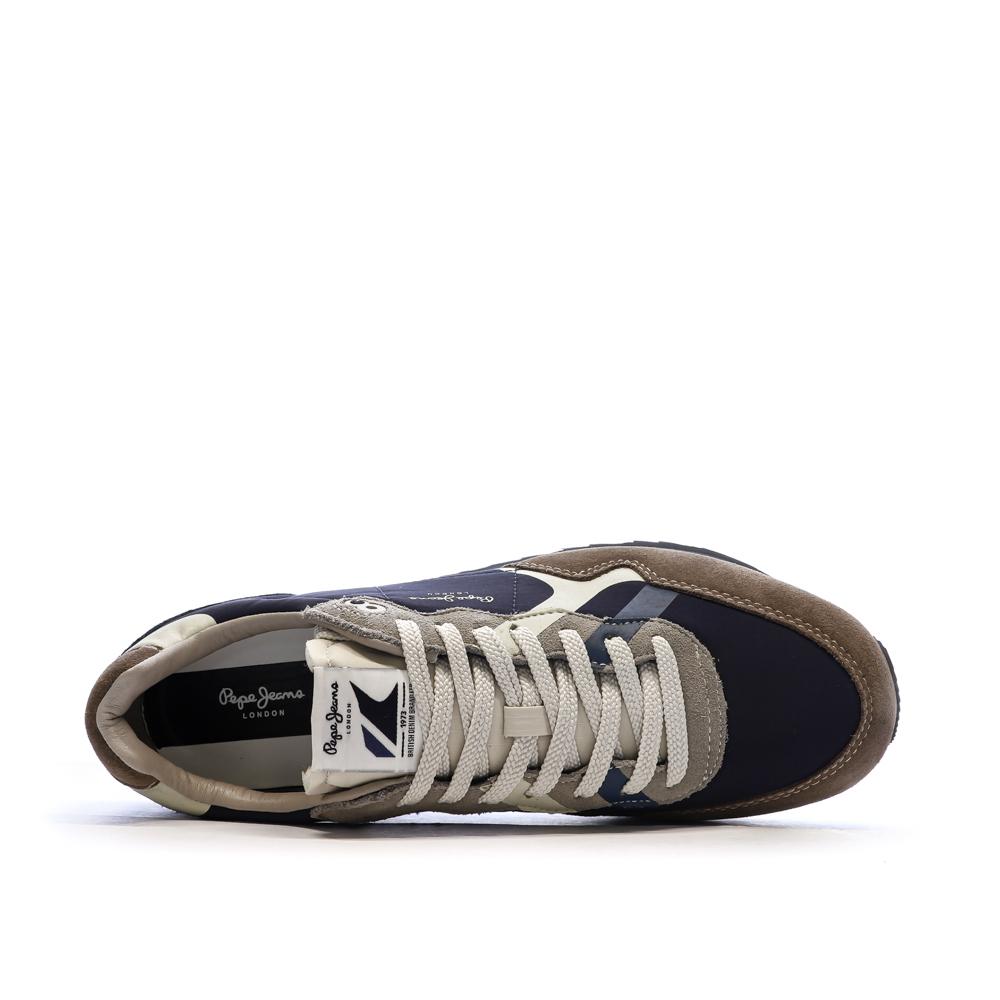 Baskets Marron/Beige Homme Pepe jeans Brit Prints vue 4