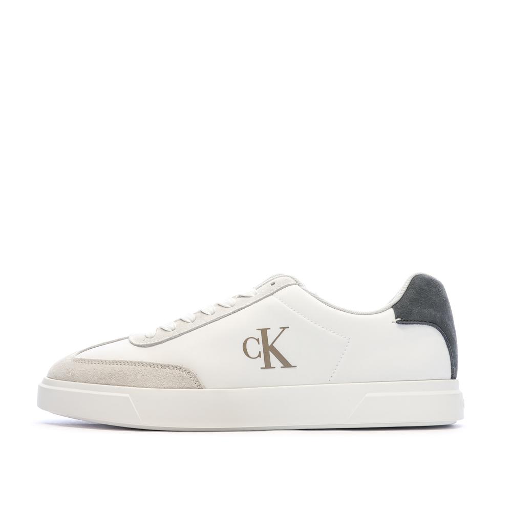 Calvin Klein Jeans Men’s White/Beige Low-Top Trainers affordable