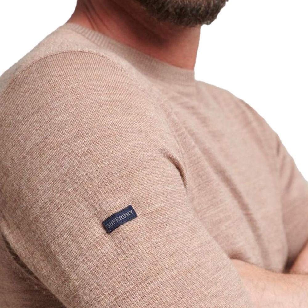 Pull Marron Homme Superdry Studios Merino vue 2