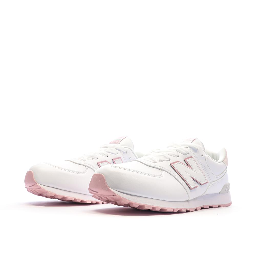 Baskets Blanc/Rose Femme/Fille New Balance 574 vue 6