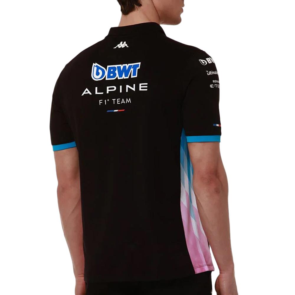 Polo Noir Homme Kappa Adlam vue 2