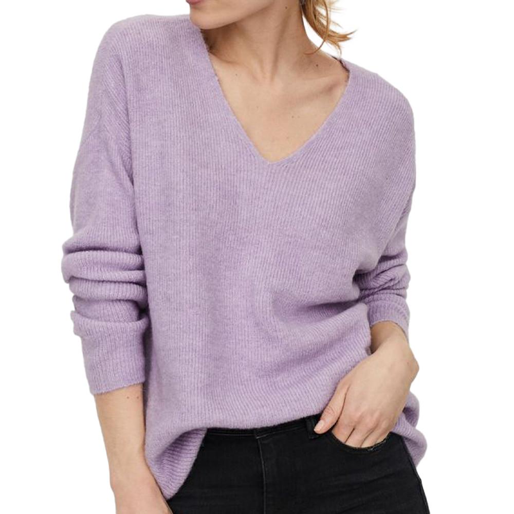 Pull Violet Femme Vero Moda Crew pas cher