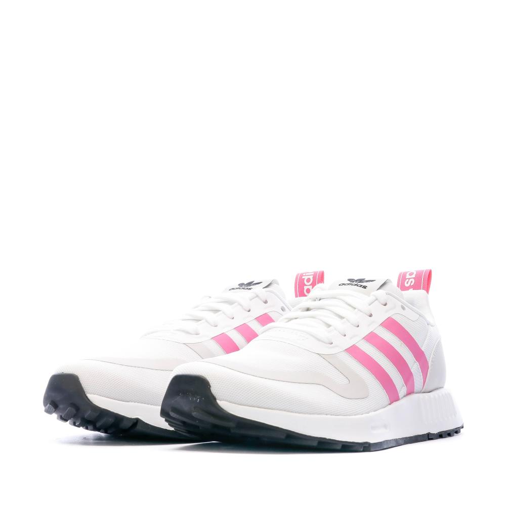 Baskets Blanc/Rose Femme Adidas Multix J vue 6