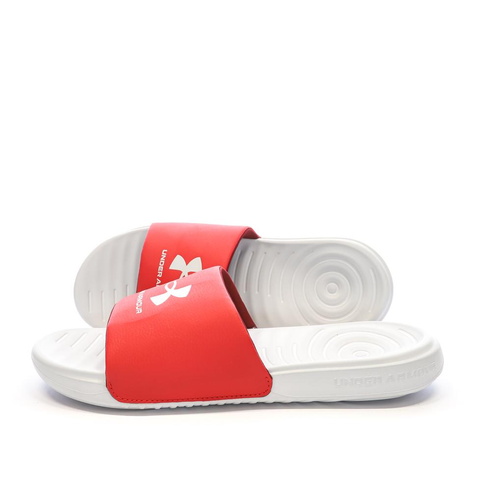 Claquettes Gris/Rouge Homme Under Armour Ansa pas cher
