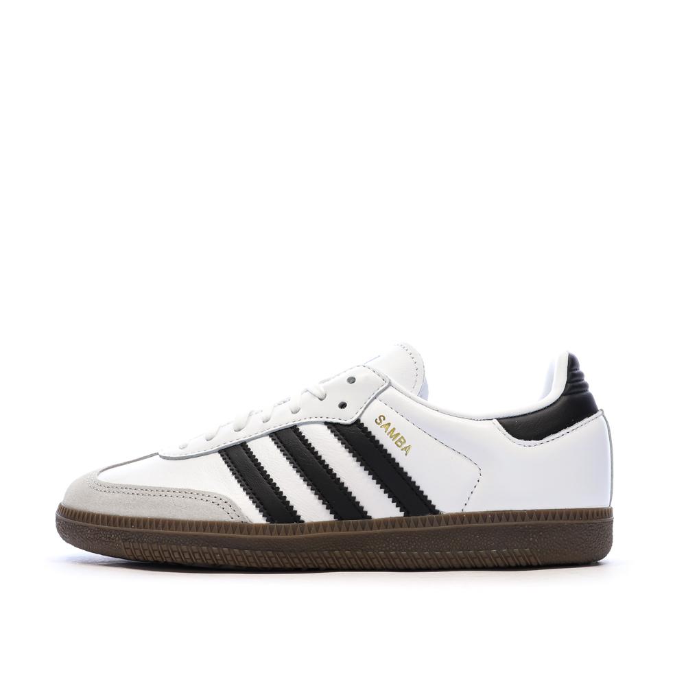 Baskets Blanches/Noires Garçon/Fille Adidas Samba pas cher