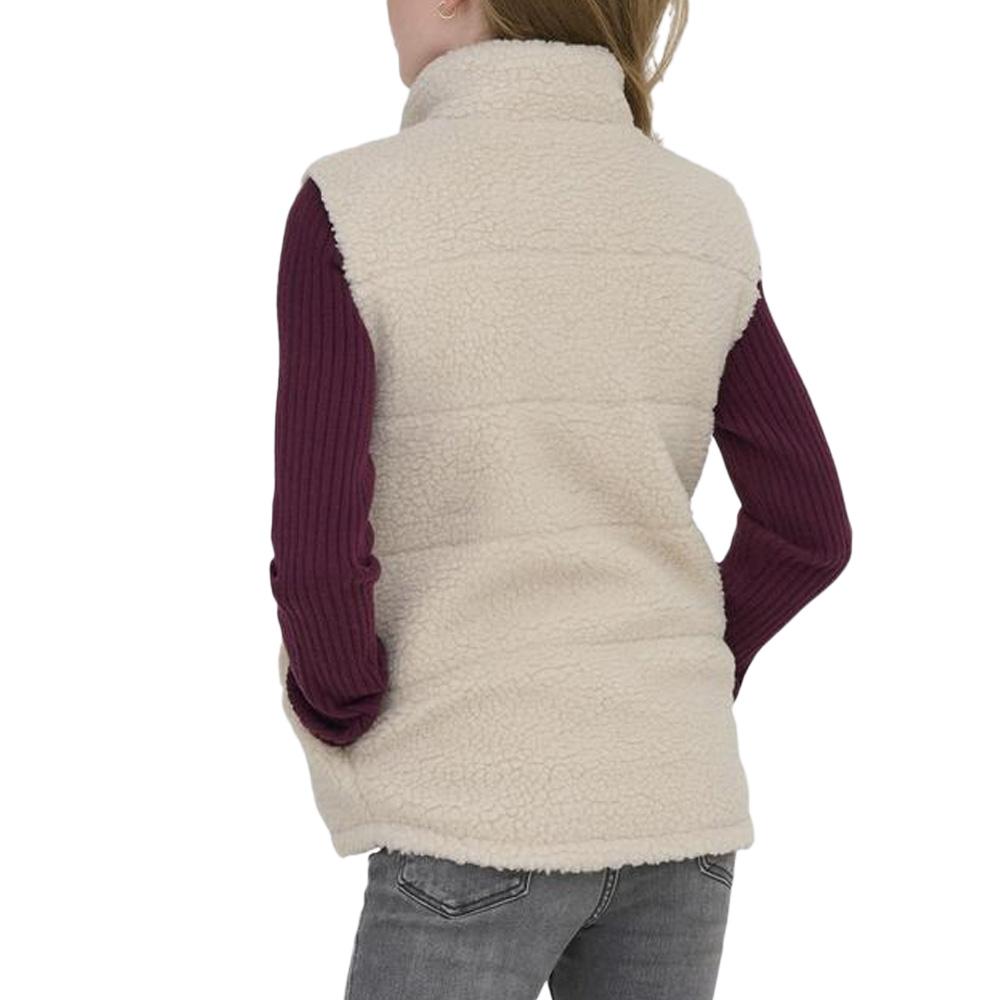 Gilet Ecru Fille Kids ONLY Sandra Teddy Waistcoat vue 2