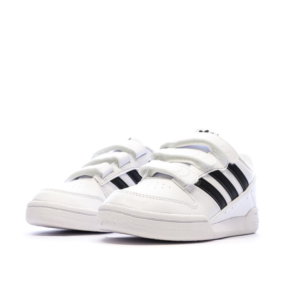 Baskets Blanches/Noir Garçon Adidas Team Court vue 6