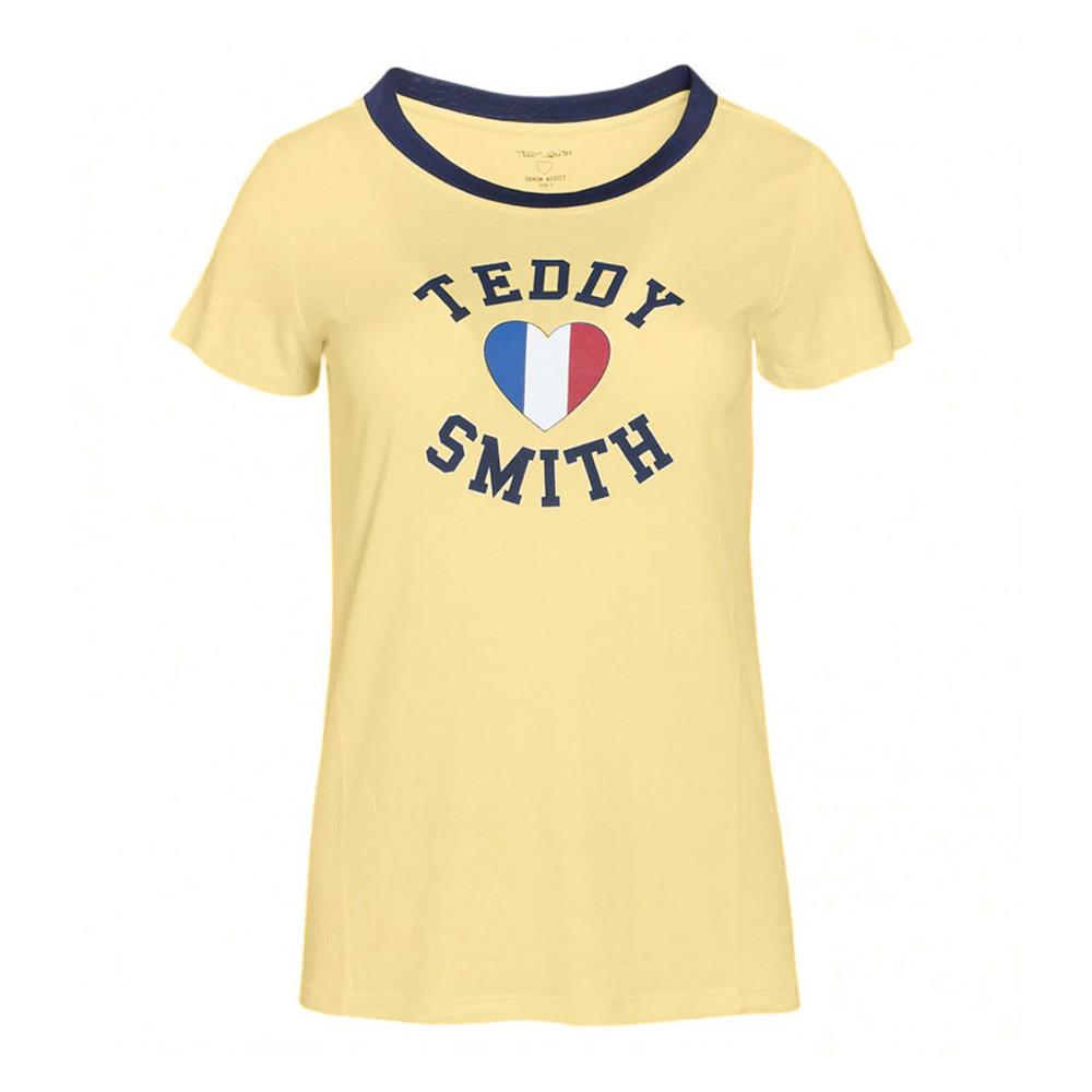 T-shirt Jaune Femme Teddy Smith Twelvo pas cher