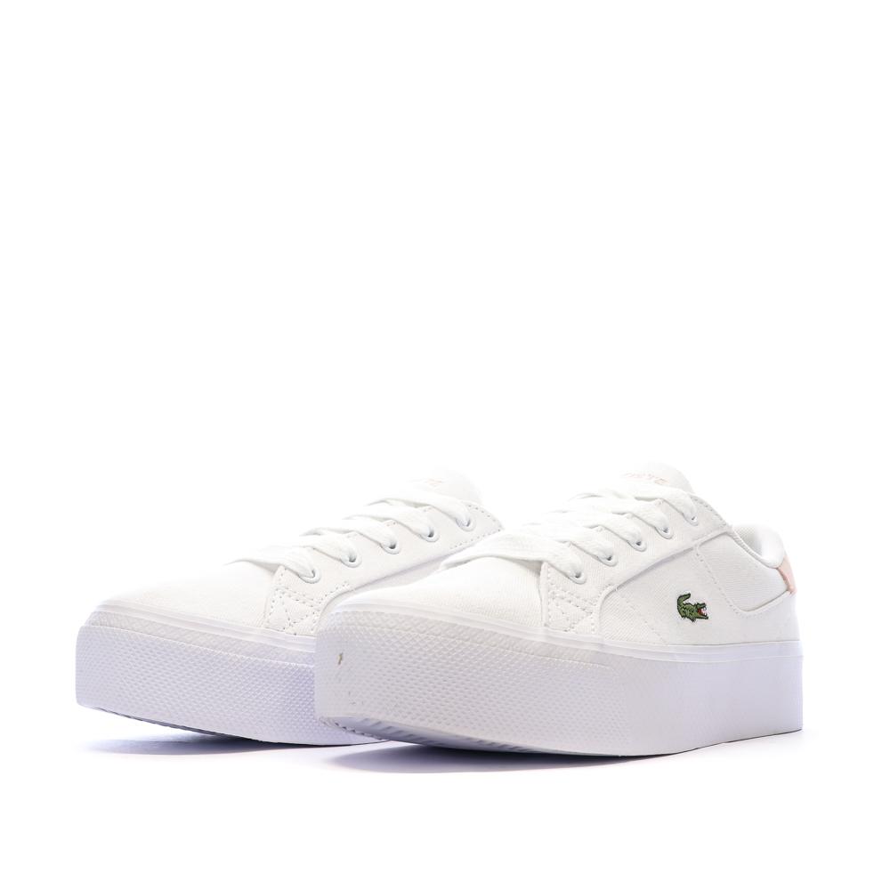 Baskets Blanches/Roses Femme Lacoste Ziane Platform vue 6