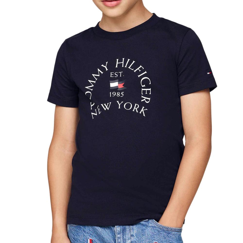 T-shirt Marine Garçon Tommy Hilfiger Nautical pas cher