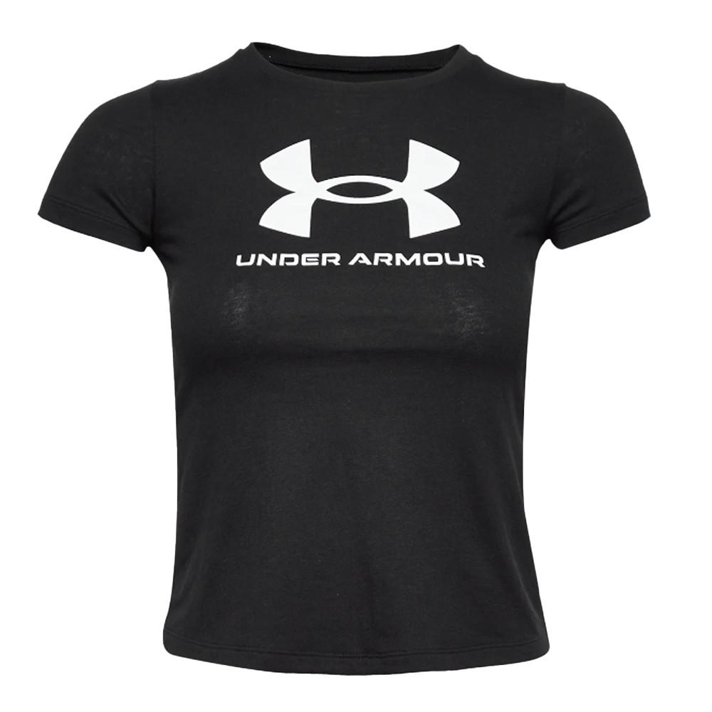 T-shirt Noir Fille Under Armour Sportstyle Logo pas cher