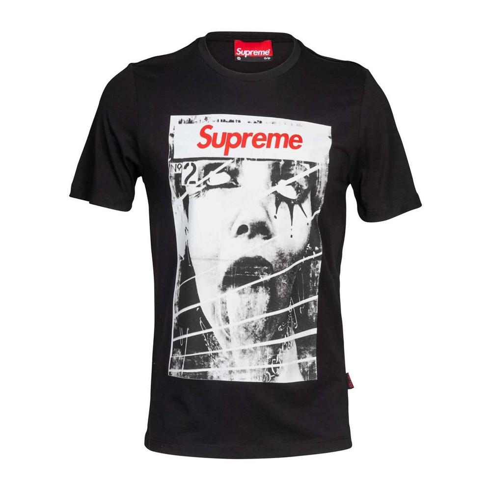 T-shirt Noir Homme Supreme Grip Magazine pas cher