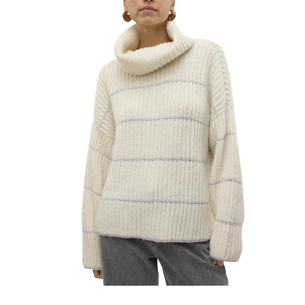 Pull Ecru/Argent Femme Vero Moda Shila pas cher