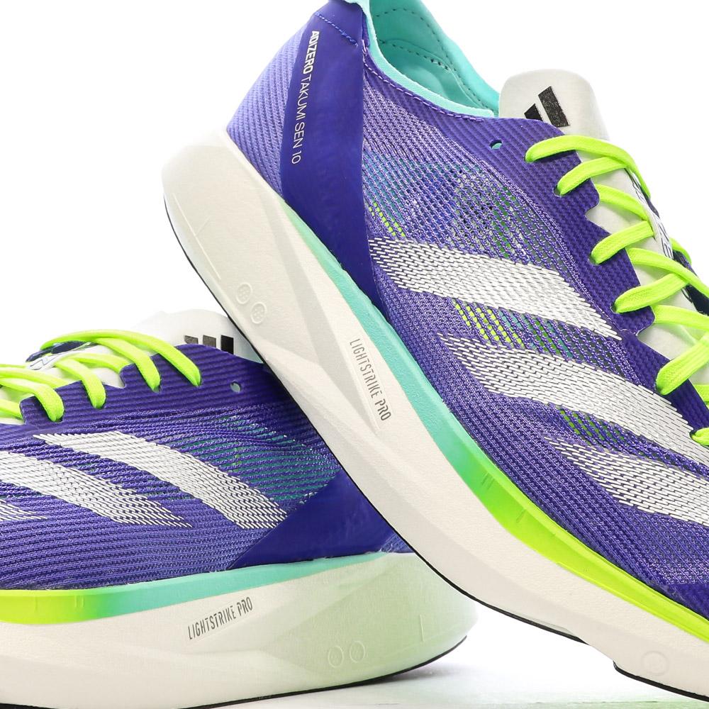 Baskets Bleu/Vertes Homme Adidas Adizero Takumi vue 7