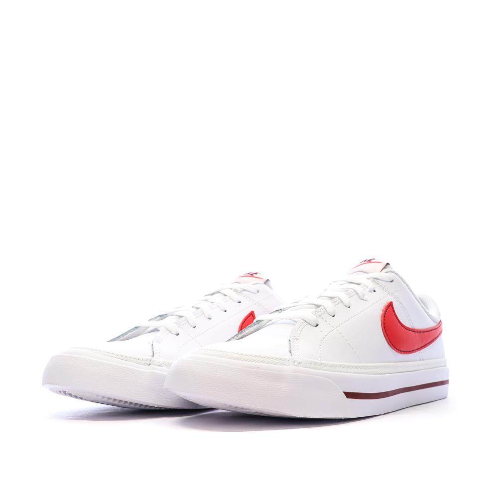 Baskets Blanc/Rouge Femme Nike Court Legacy vue 6