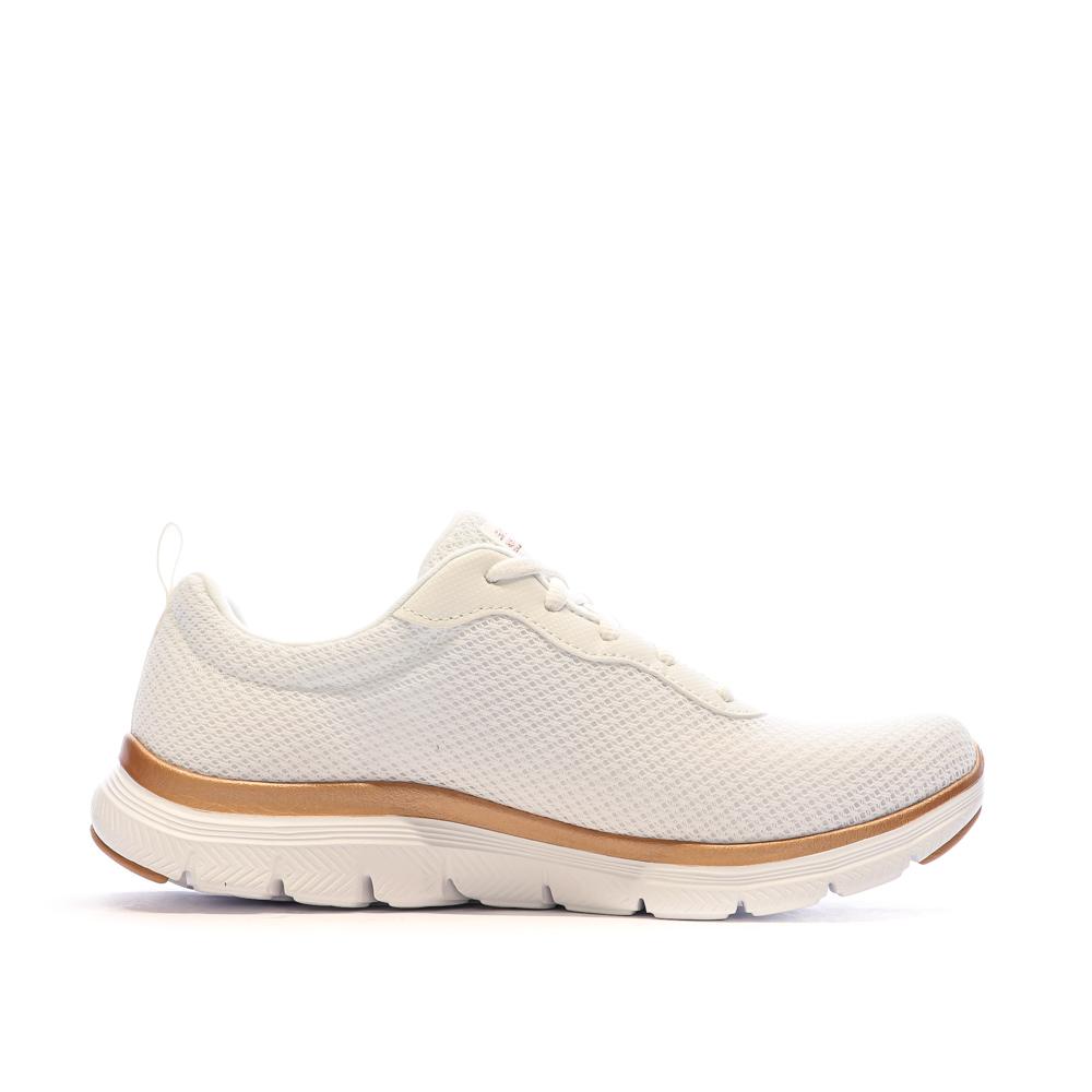 Chaussures de Sport Blanc/Or-Rose Femme Skechers Flex Appeal vue 2