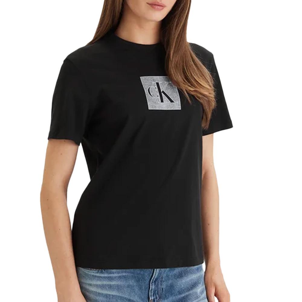 T-Shirt Noir Femme Calvin Klein Jeans Monog pas cher