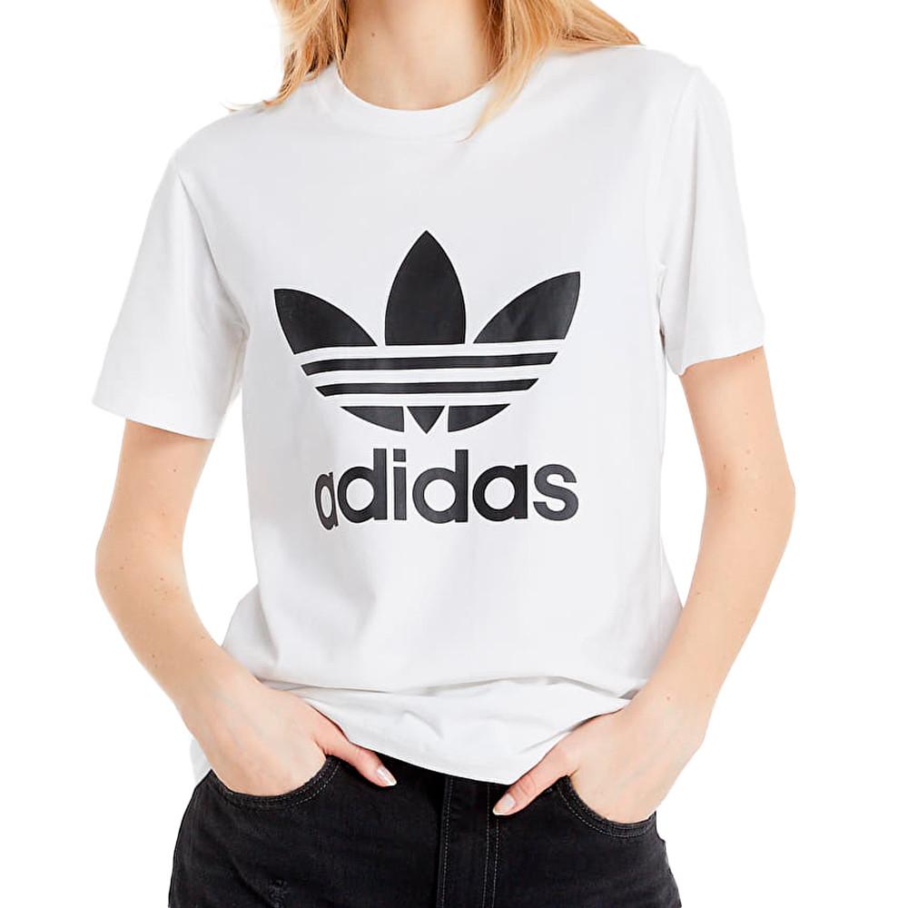 T-shirt Blanc Femme Adidas Boyfriend pas cher