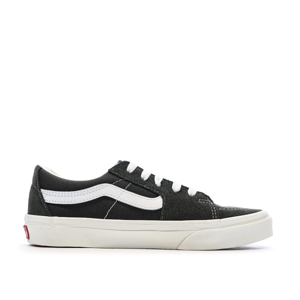 Baskets Gris/Blanc Femme Vans Sk8-low Canva vue 2