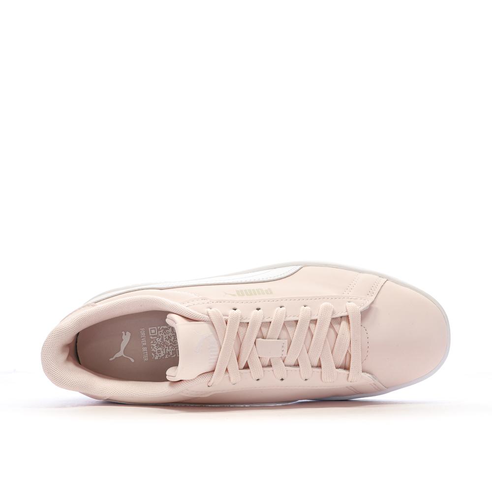 Baskets Rose/Blanc Femme Puma Smash vue 4
