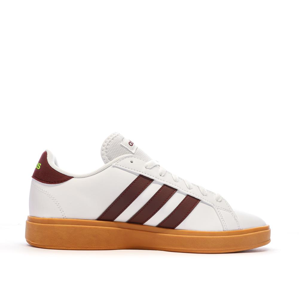 Baskets Blanc/Bordeaux Homme Adidas Grand Court Base 2.0 vue 2