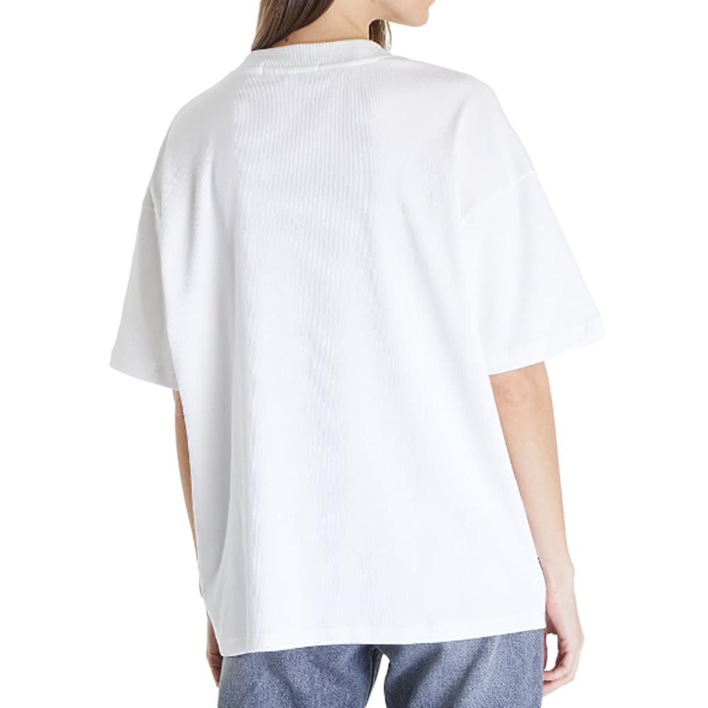 T-shirt Blanc Femme Calvin Klein Jeans Boyf vue 2
