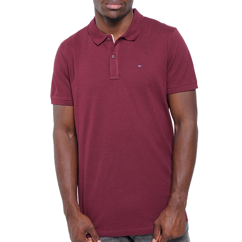 Polo Bordeaux Homme Tommy Hilfiger Tjm Slims pas cher