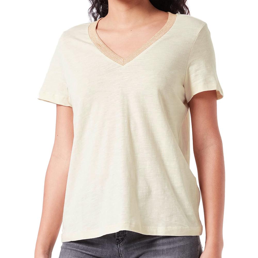 T-shirt Beige Femme Vero Moda Saya pas cher