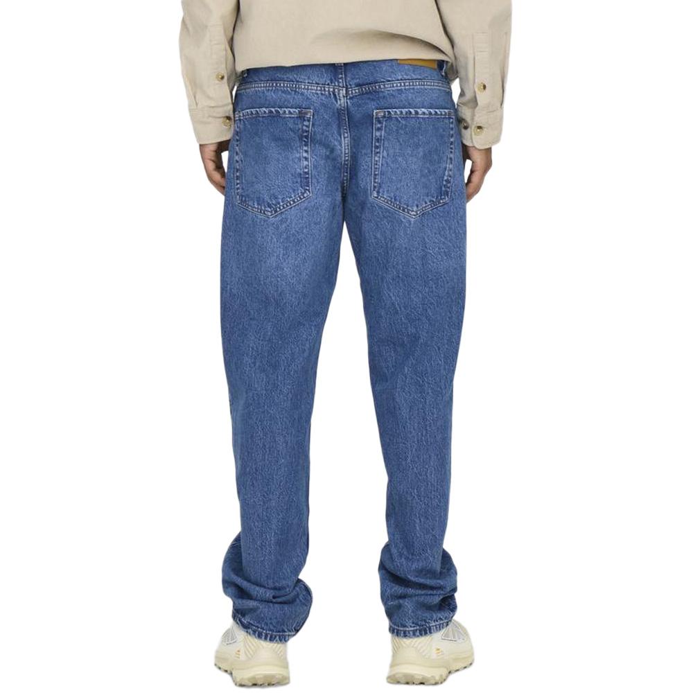 Jean Bleu Foncé Straight Homme Only & Sons Bromo vue 2