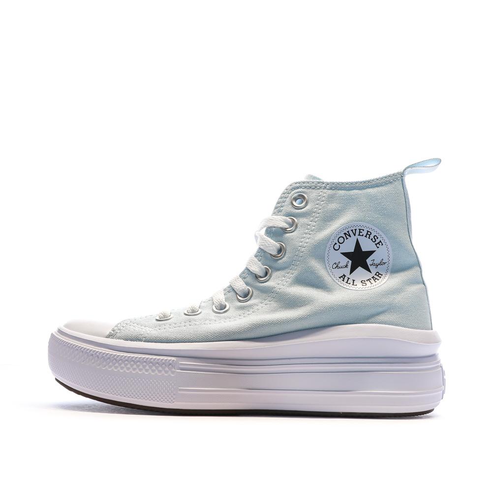 Baskets Bleu Ciel Femme Converse Chuck Taylor All Star Move pas cher