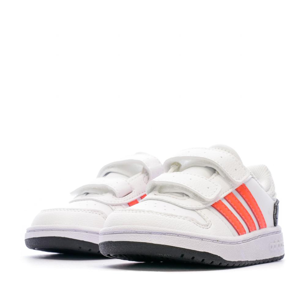 Baskets Blanches Garçon Adidas Hoops 2.0 Cmf I vue 6