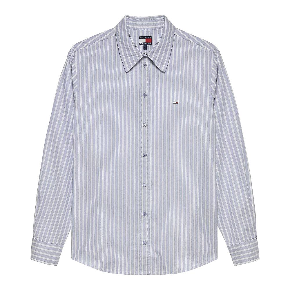 Chemise Bleu Foncé à rayures Femme Tommy Hilfiger Oxford pas cher