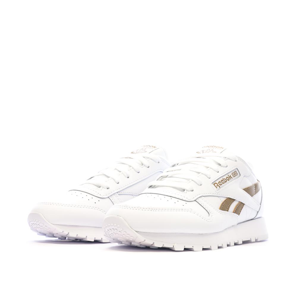 Baskets Blanc/Marron Femme Reebok Classic Leather vue 6