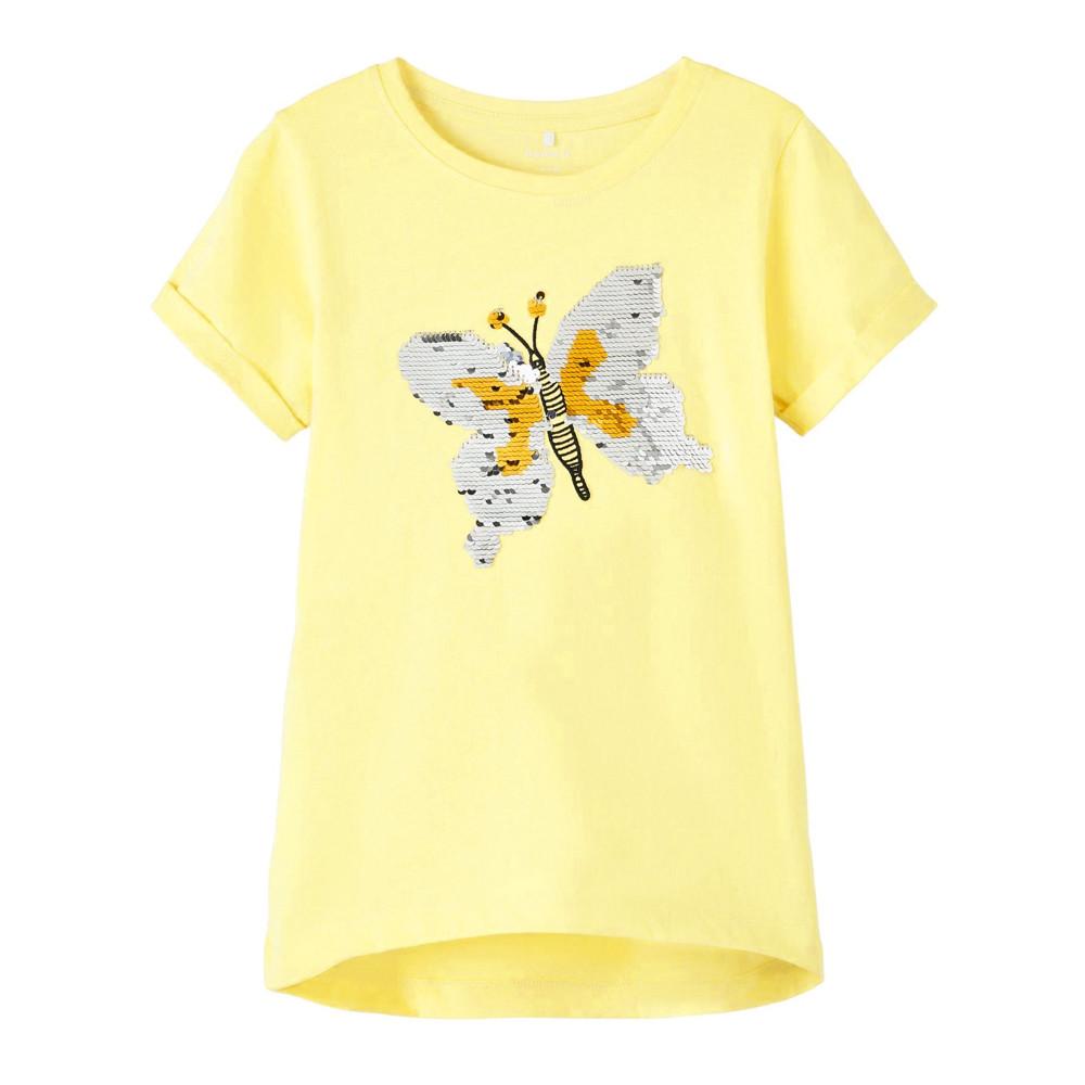 T-shirt Jaune Fille Name it Fenka pas cher
