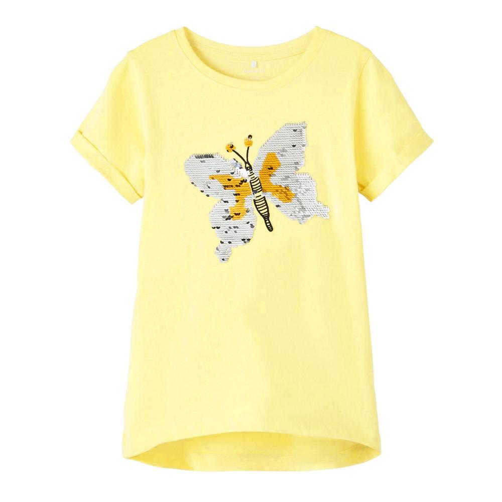 T-shirt Jaune Fille Name it Fenka pas cher