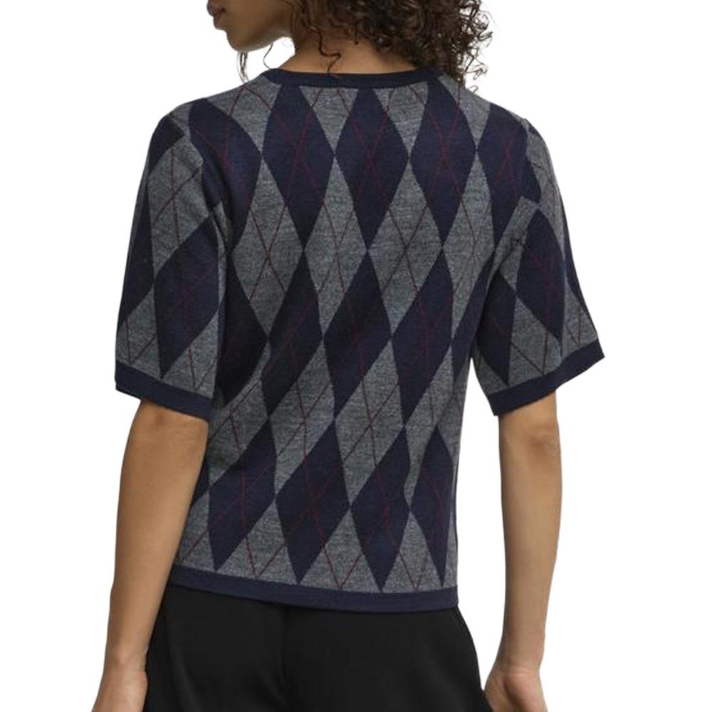 Women’s Navy/Grey JDY Maggy Argyle Jumper Photo of the Espace des Marques %store% store - view of %key%