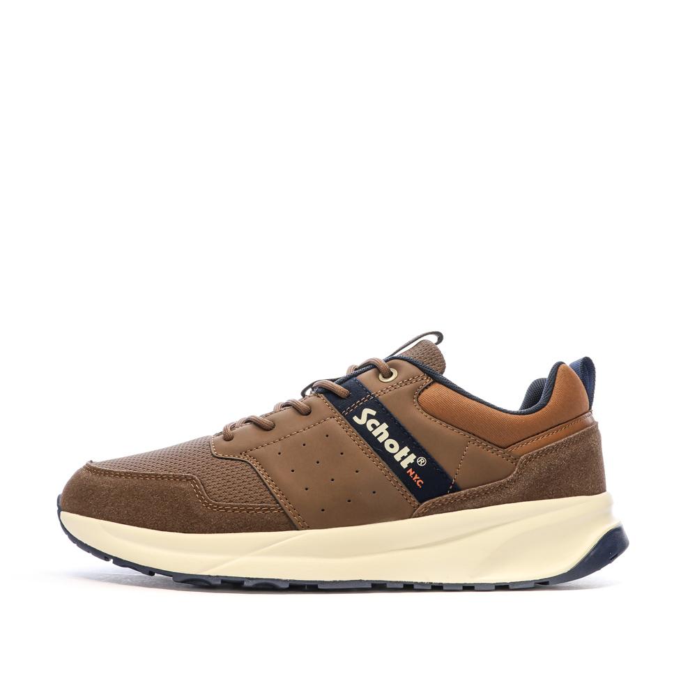 Baskets Marron Homme Schott Fugio Cognac pas cher
