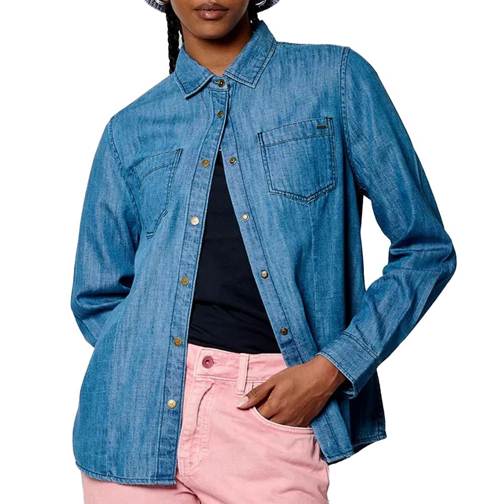 Chemise Manches Longues Bleu Femme Kaporal BINEE pas cher