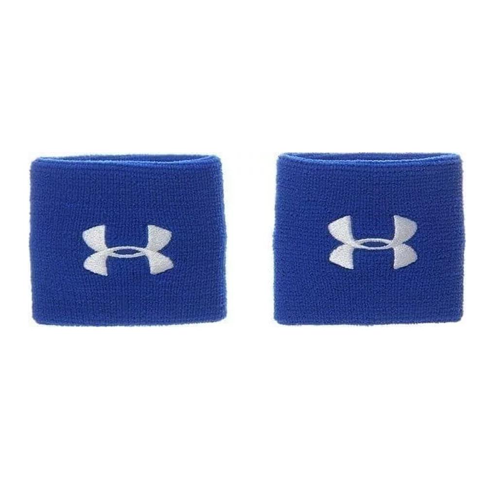 x2 Poignets-Eponge Bleu Mixte Under Armour Performance pas cher