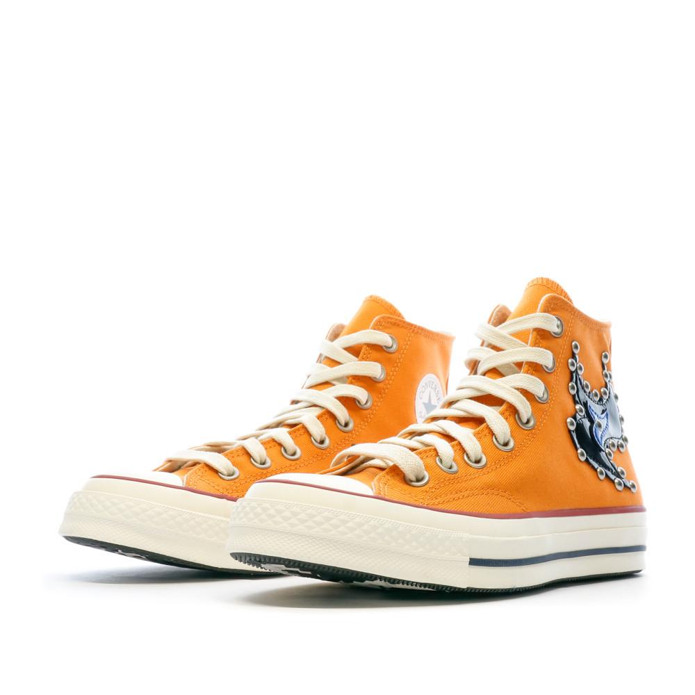 Baskets Orange Mixte Converse Chuck 70 star vue 6